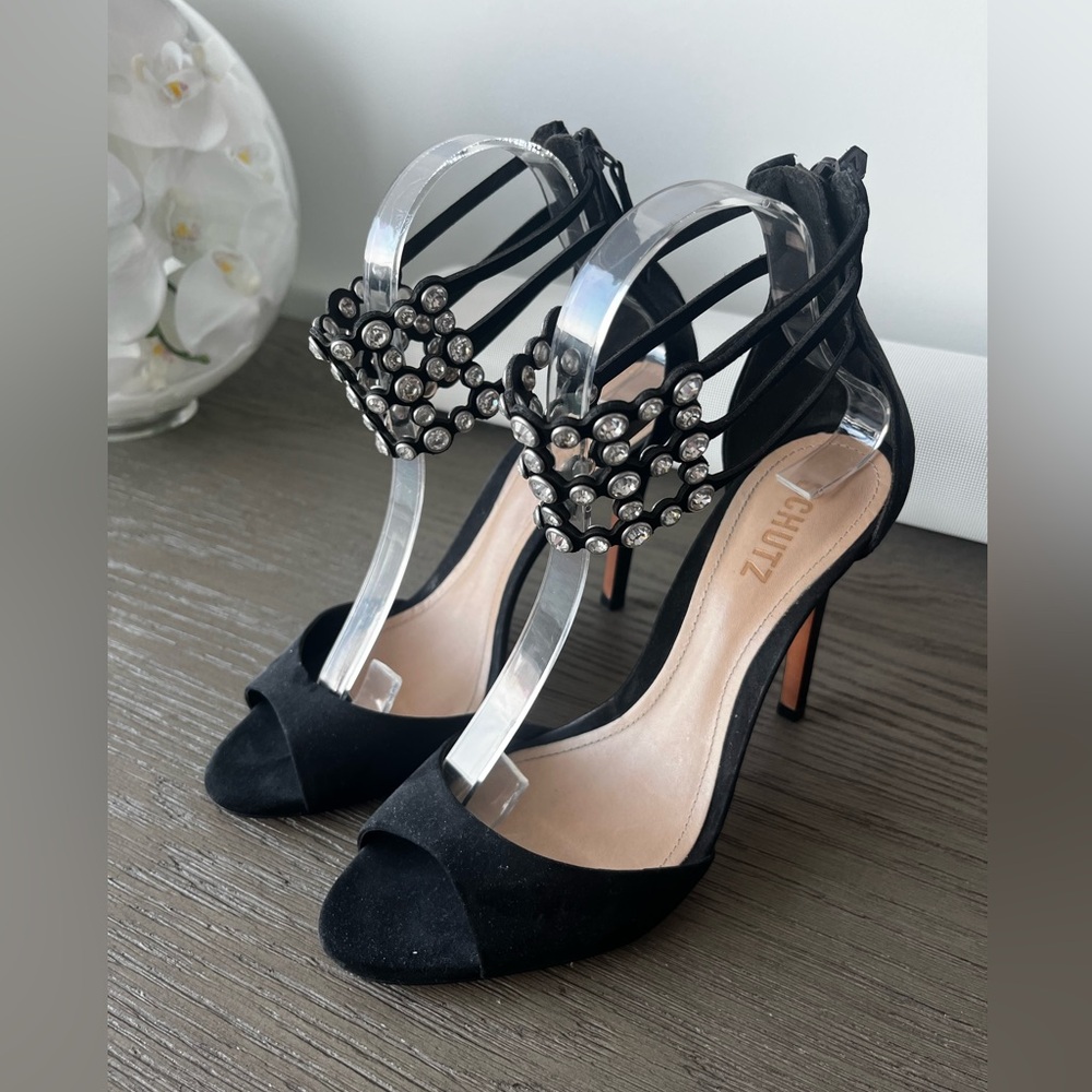 Schutz crystal heeled sandals